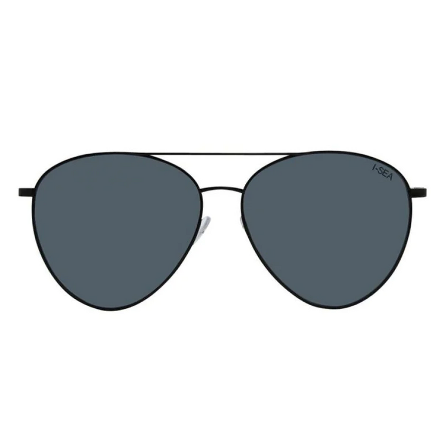 I-SEA brand Charlie black frames and lenses Aviator style sunglasses 