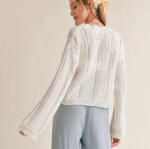 Sadie & Sage Ella Spring Cableknit Sweater