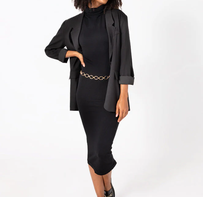 C'est Moi Bamboo S/L Turtle Neck Dress