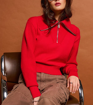 Dex Half Zip Texture Sweater