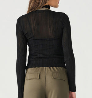 Dex Mock Neck Ribbed Top