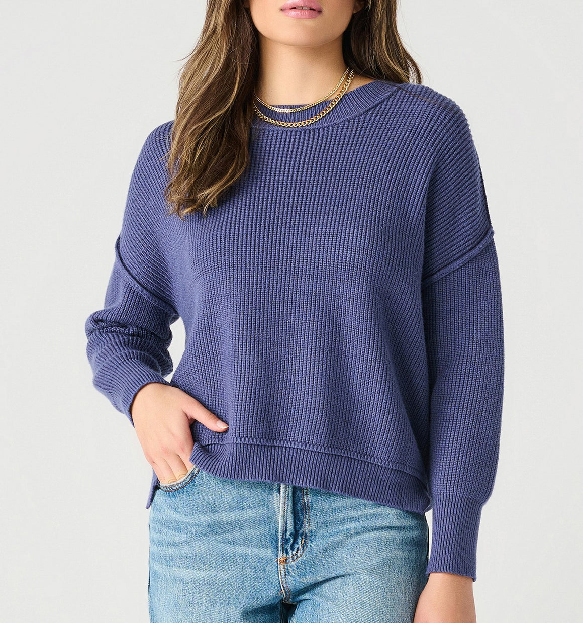 Dex L/S Drop Shoulder Mock Neck Sweater