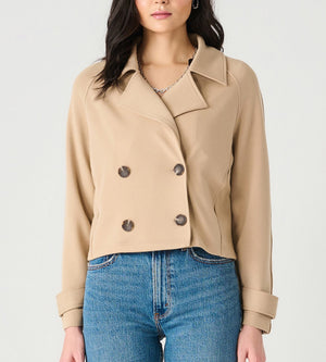 Dex Double Breasted Short Knit Trench