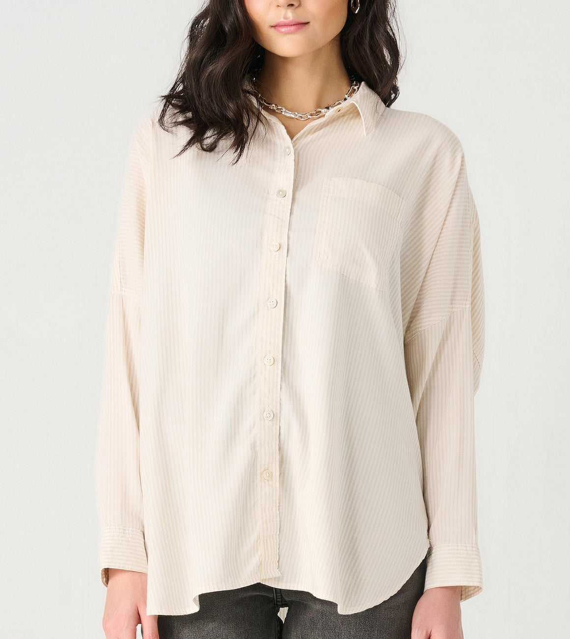 Dex L/S Oversized Button Front Shirt