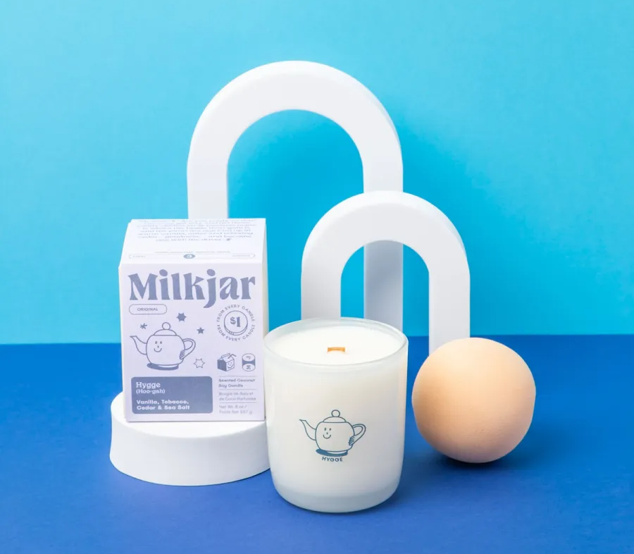Milk Jar Hygge Essentail Oil Cocunut Soy Candle