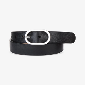 Brave Leather Kezia black blet with silver oval buckle
