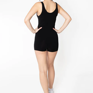 C'est Moi brand seamless one-piece romper in a black soft bamboo material